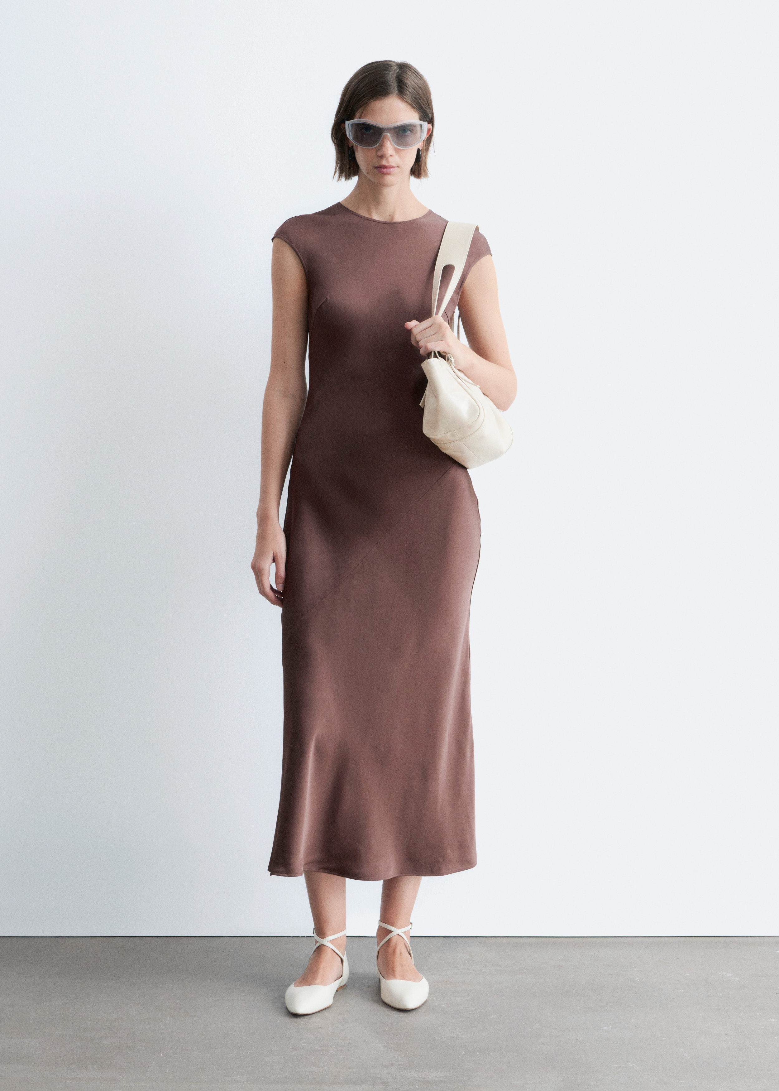 & Other Stories FITTED SATIN MAXI DRESS