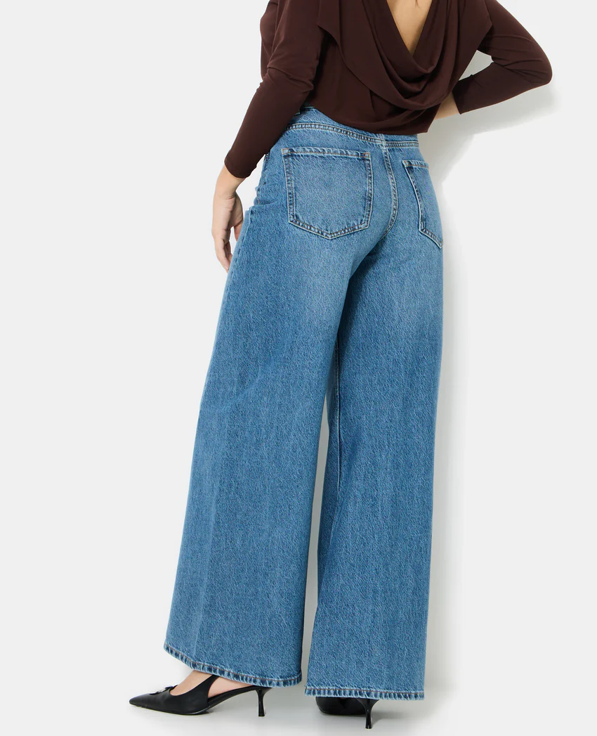 Pimkie Jean extra wide taille haute avec jeux de coutures