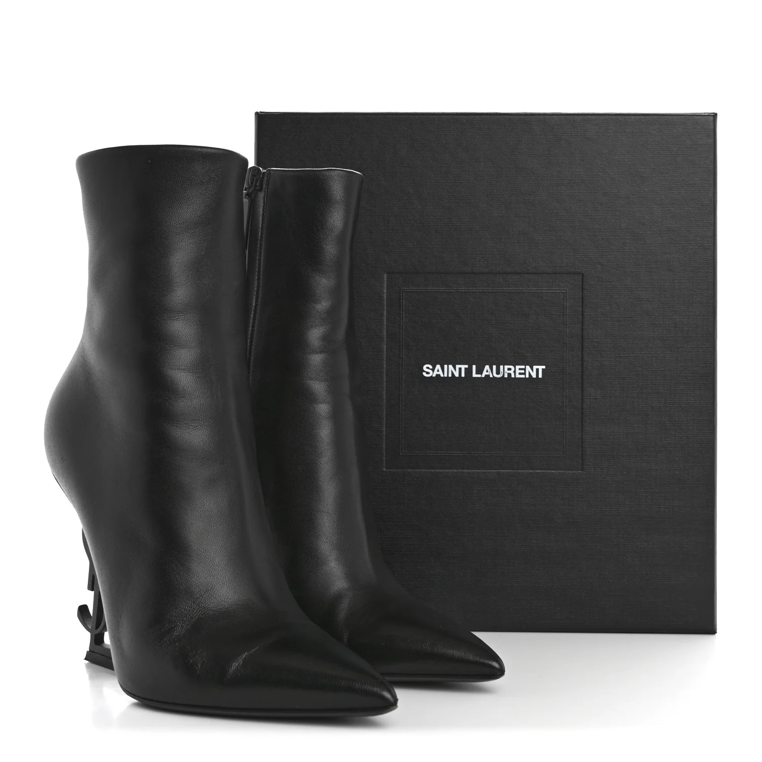 Calfskin Opyum Ankle Boots 36.5 Black - Top Club