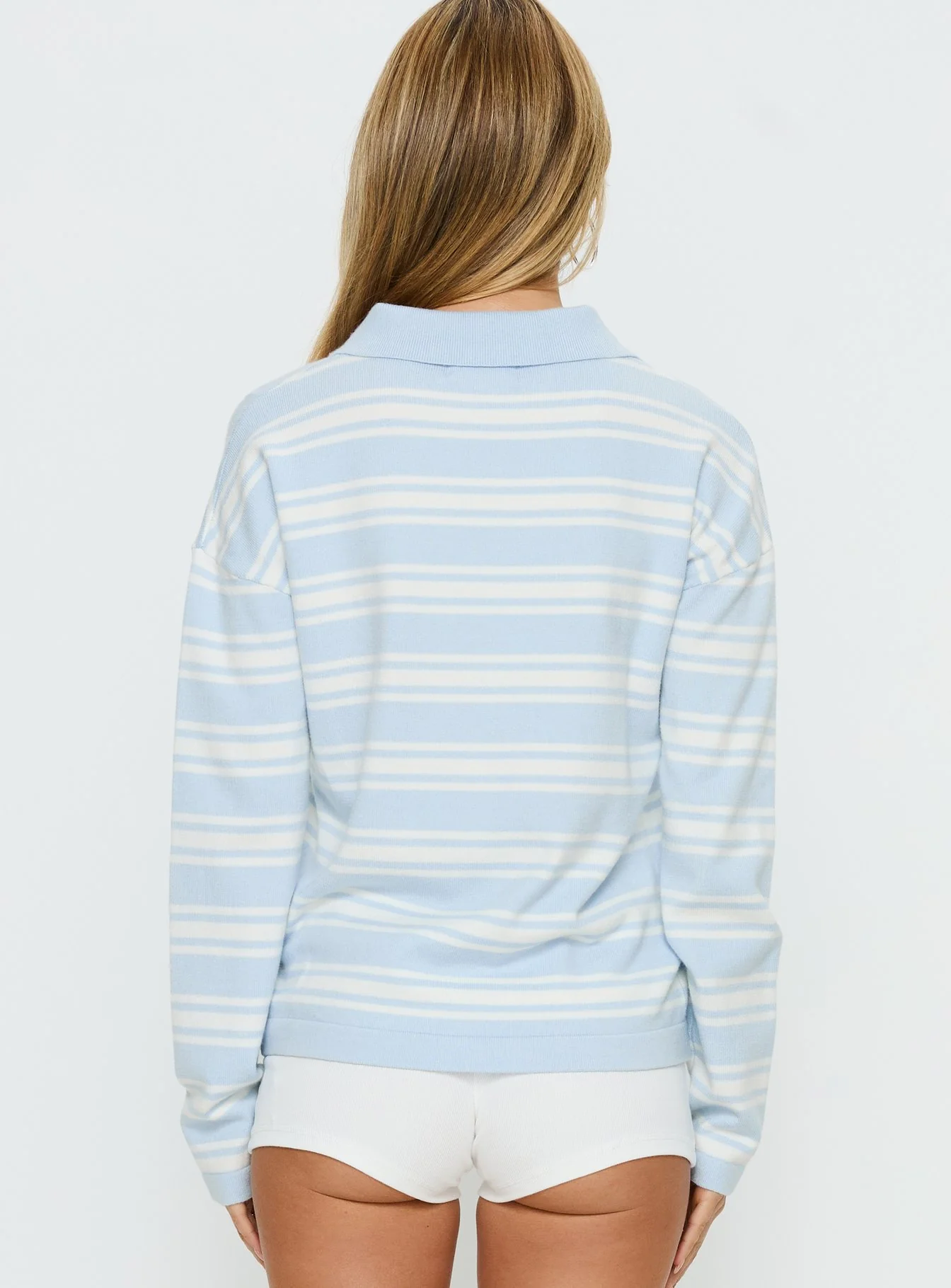 Kerrey Collared Rugby Jersey Blue Stripe