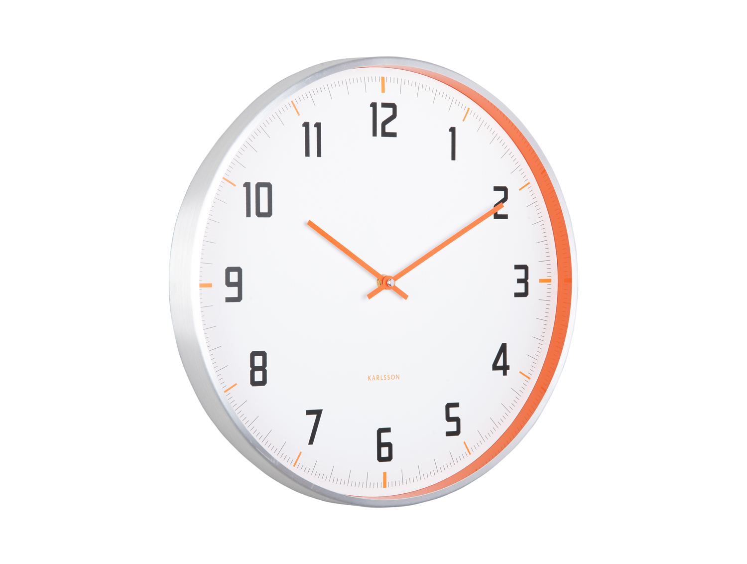 Wall clock Sporty bright orange