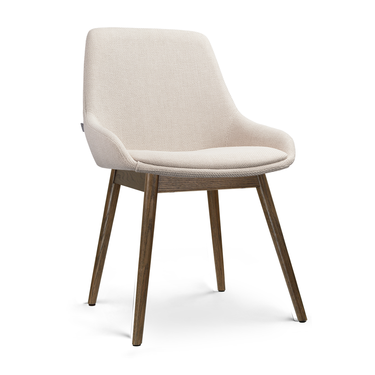 Eetkamerstoel Nio-Isa walnoot houten onderstel beige