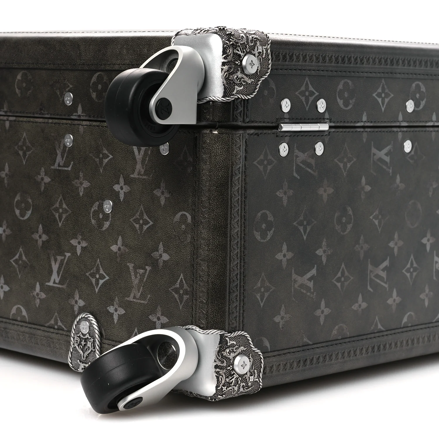 Brushed Monogram Rolling Trunk Black - Top Club