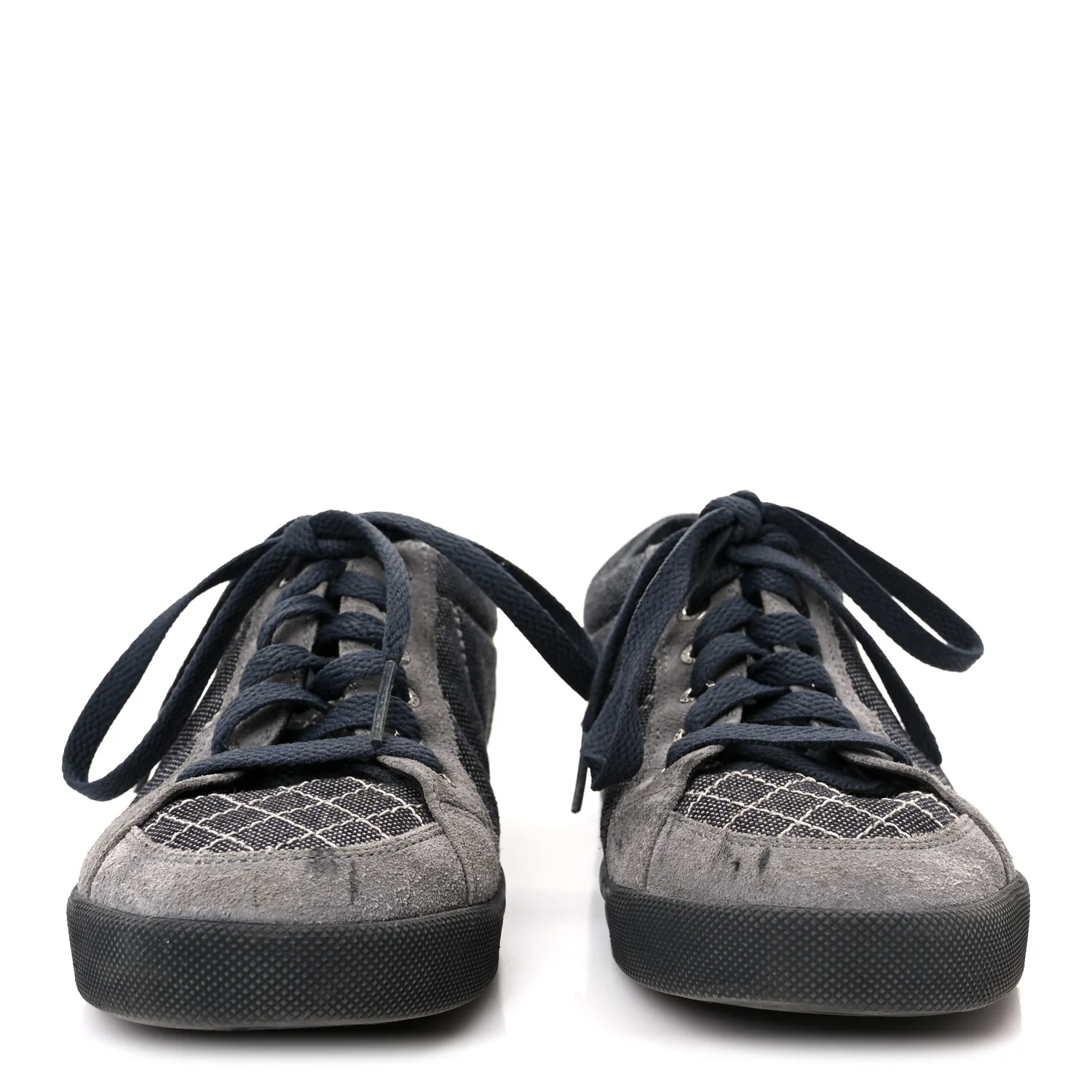 Toile Suede Calfskin CC Low Top Sneakers 36 Dark Grey - Top Club