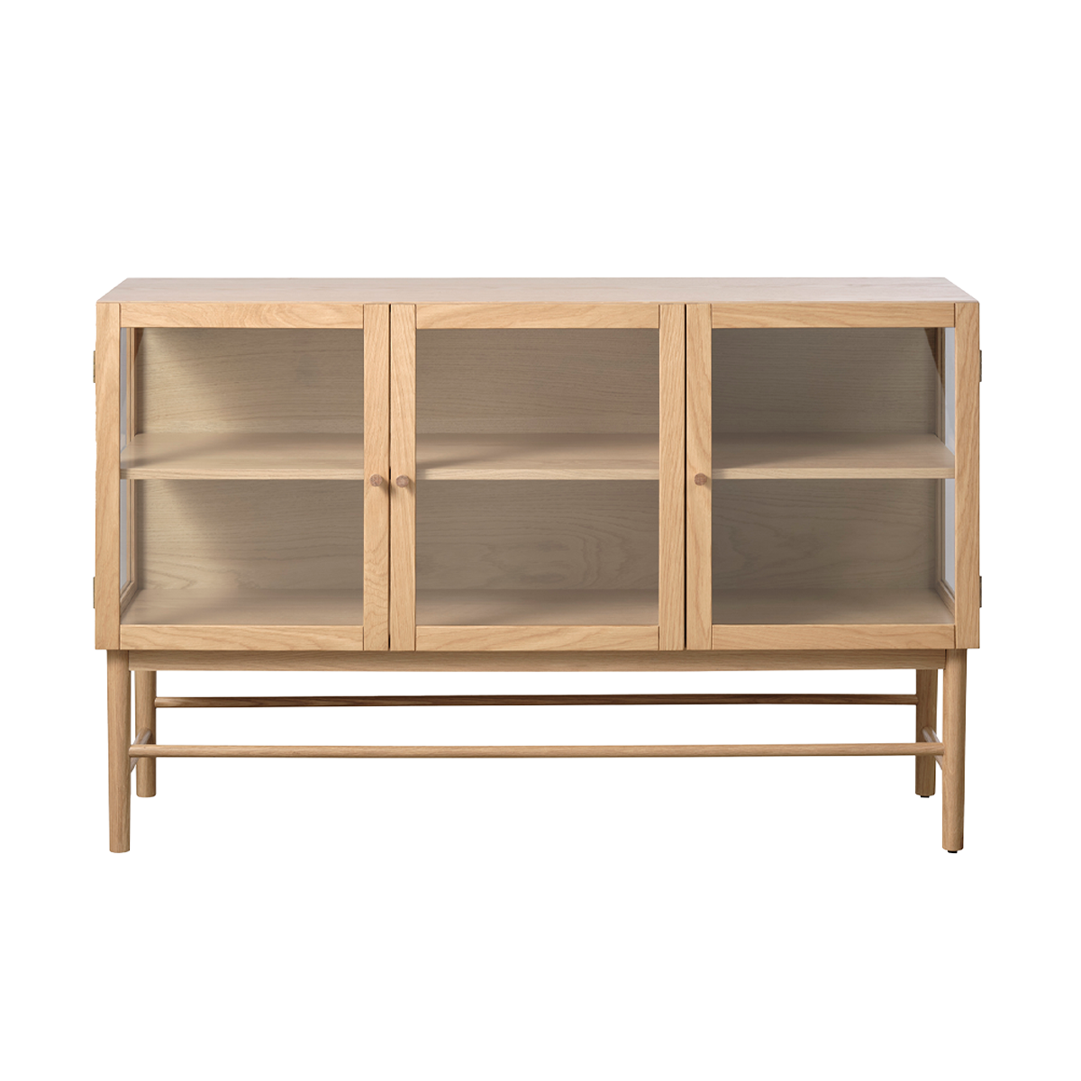 Eikenhouten dressoir Boris - met glazen deuren Naturel