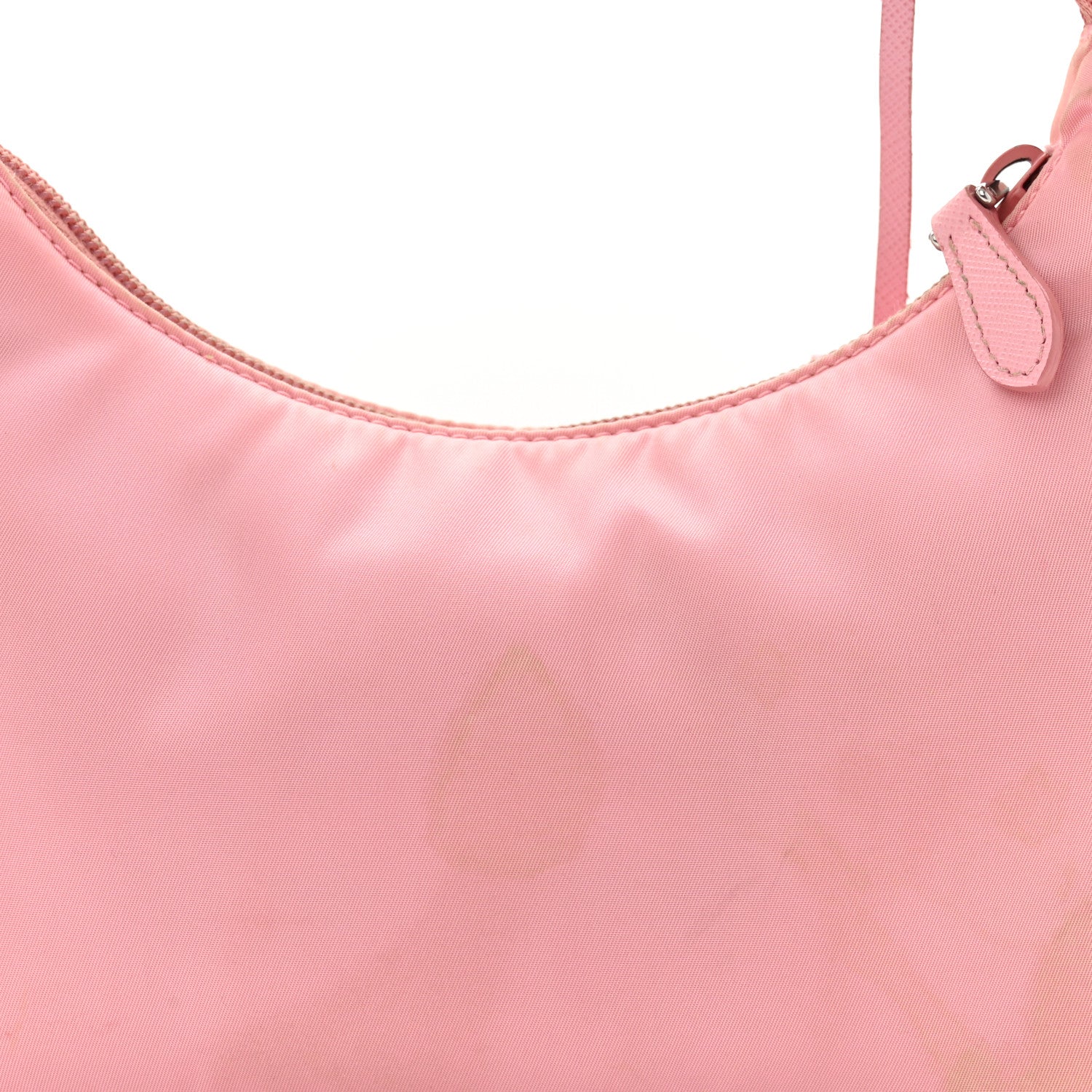 Tessuto Nylon Saffiano Mini Re-Edition 2000 Bag Rosa - Top Club