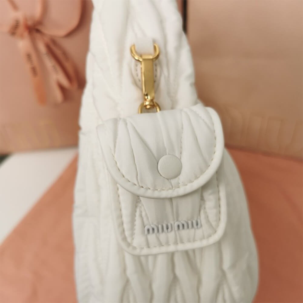 Miu Wander matelasse regenerated nylon hobo bag - Top Club