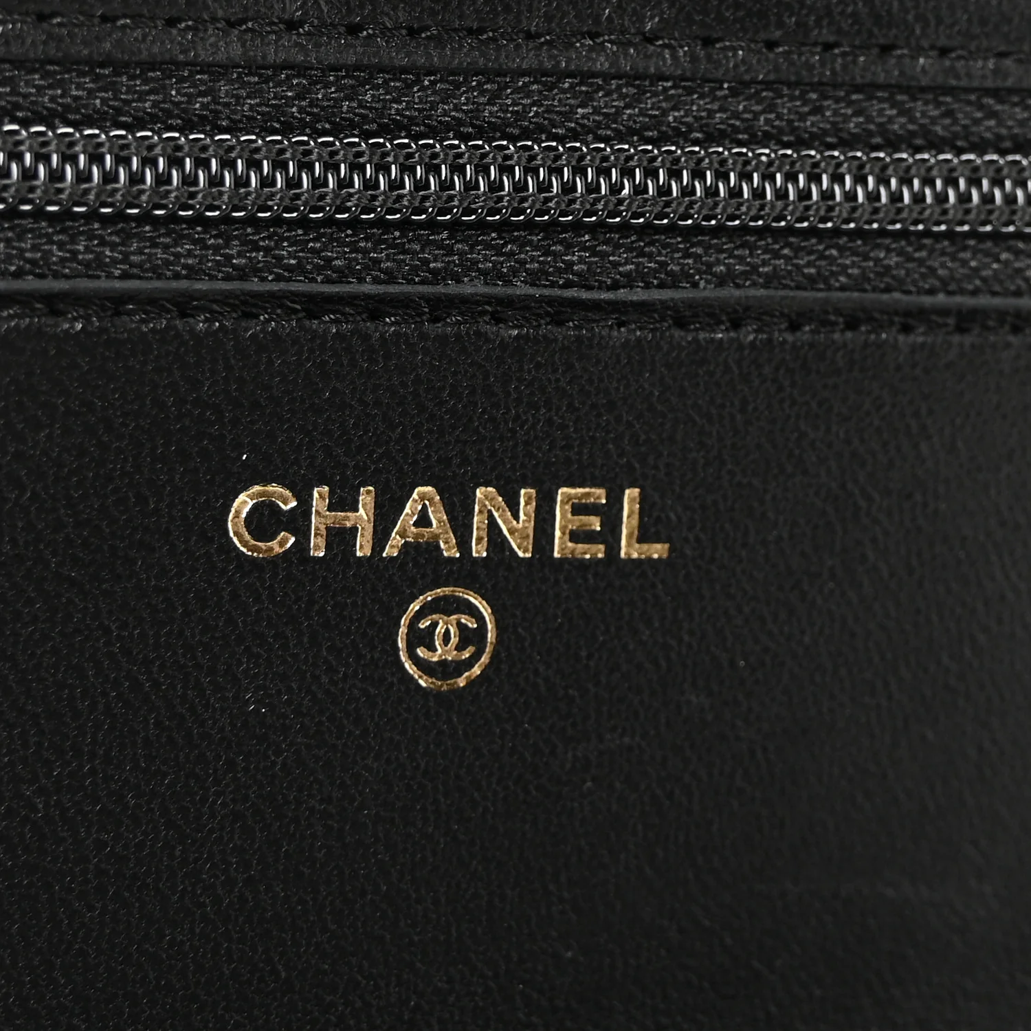 Lambskin Quilted Top Handle Trendy CC Wallet On Chain WOC Black - Top Club