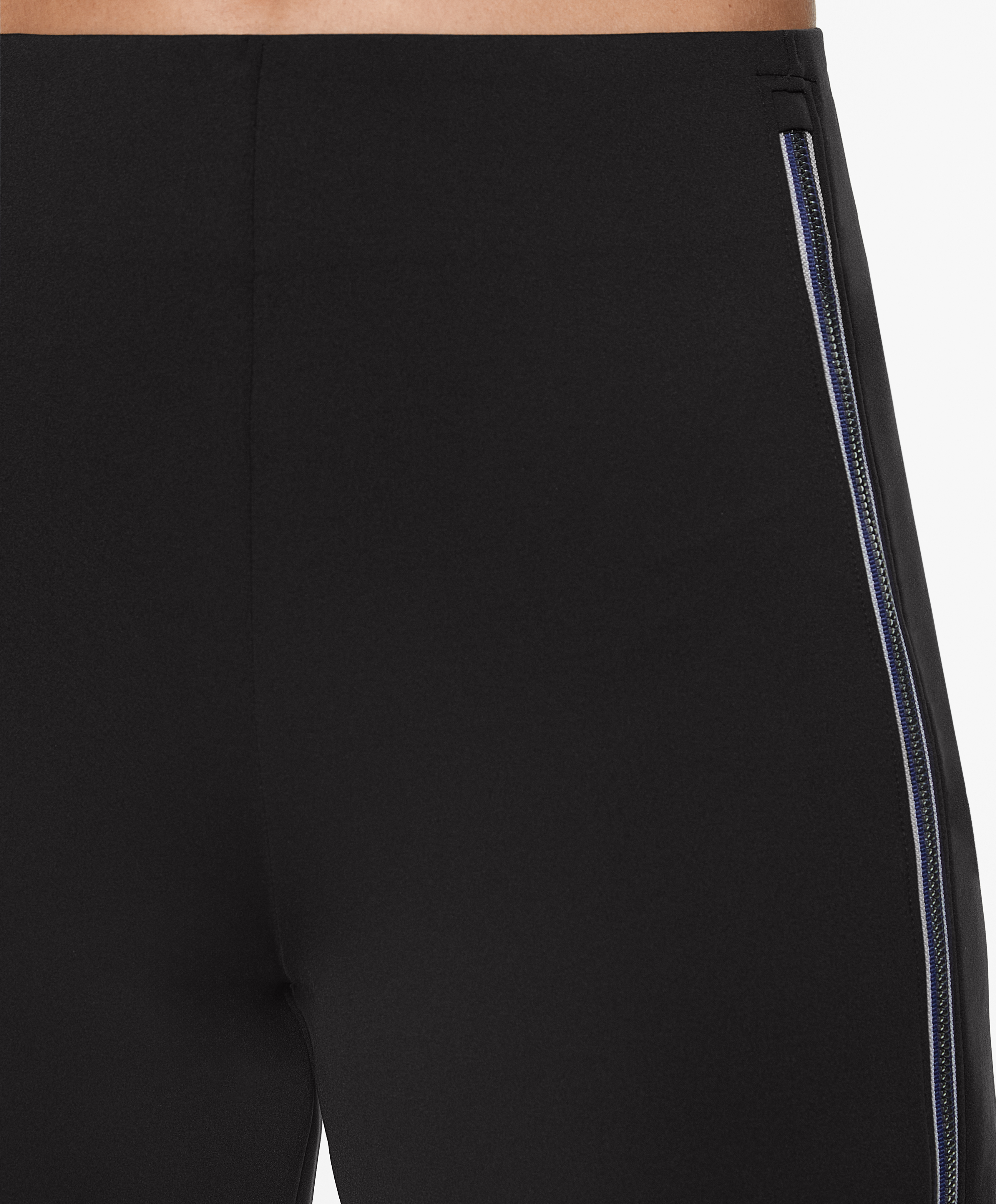 OYSHO Neoprene-effect straight-leg zip trousers