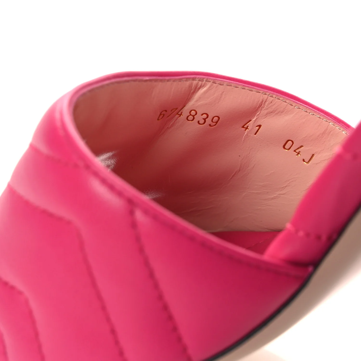 Nappa Matelasse GG Marmont 75mm Slide Sandals 41 Box Pink - Top Club