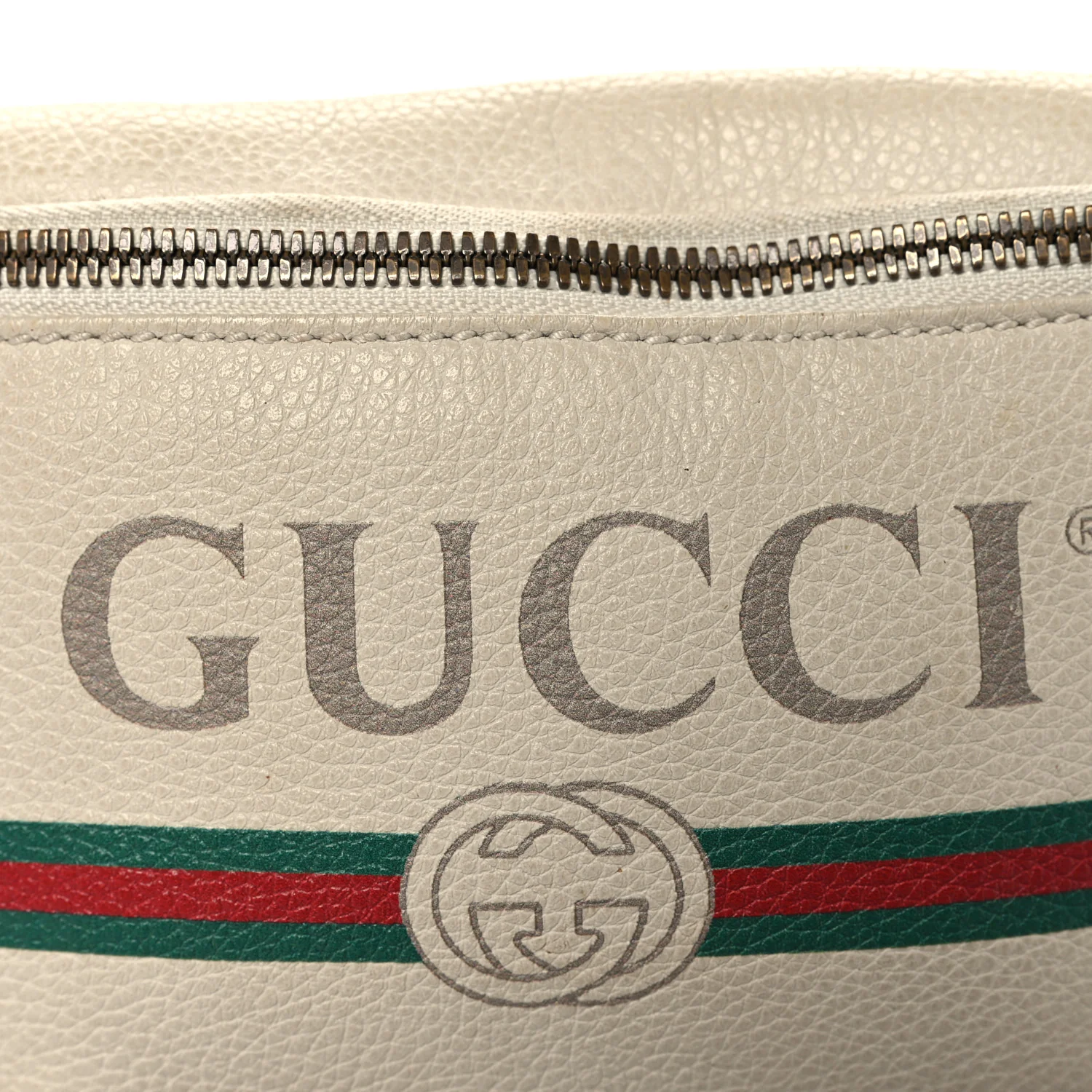 Grained Calfskin Small Logo Belt Bag White - Top Club
