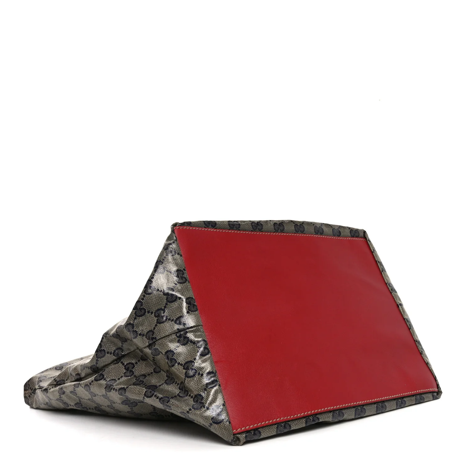 Crystal Monogram Large Web Handle Bucket Tote Red - Top Club