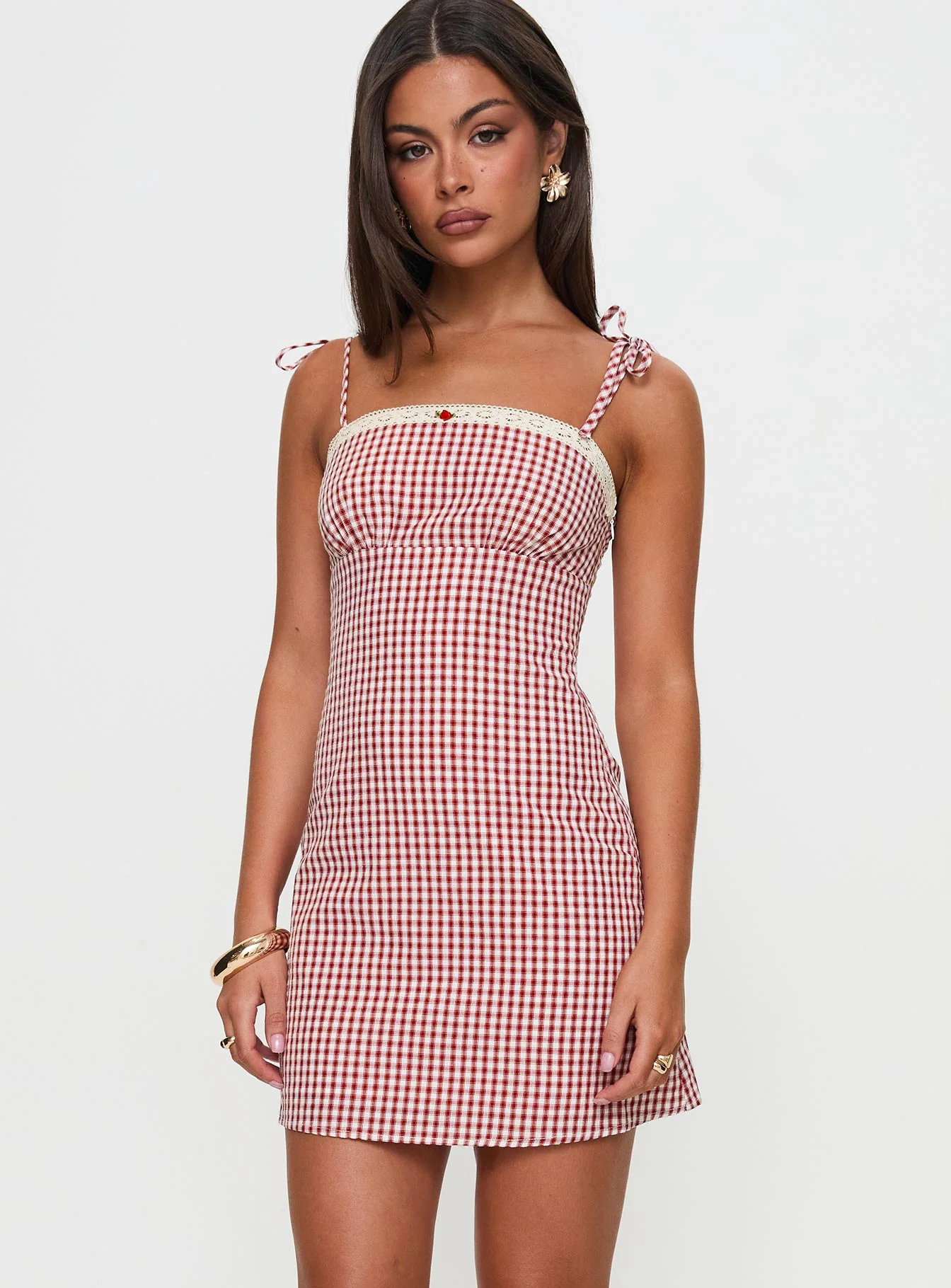 Burkes Mini Dress Red Check