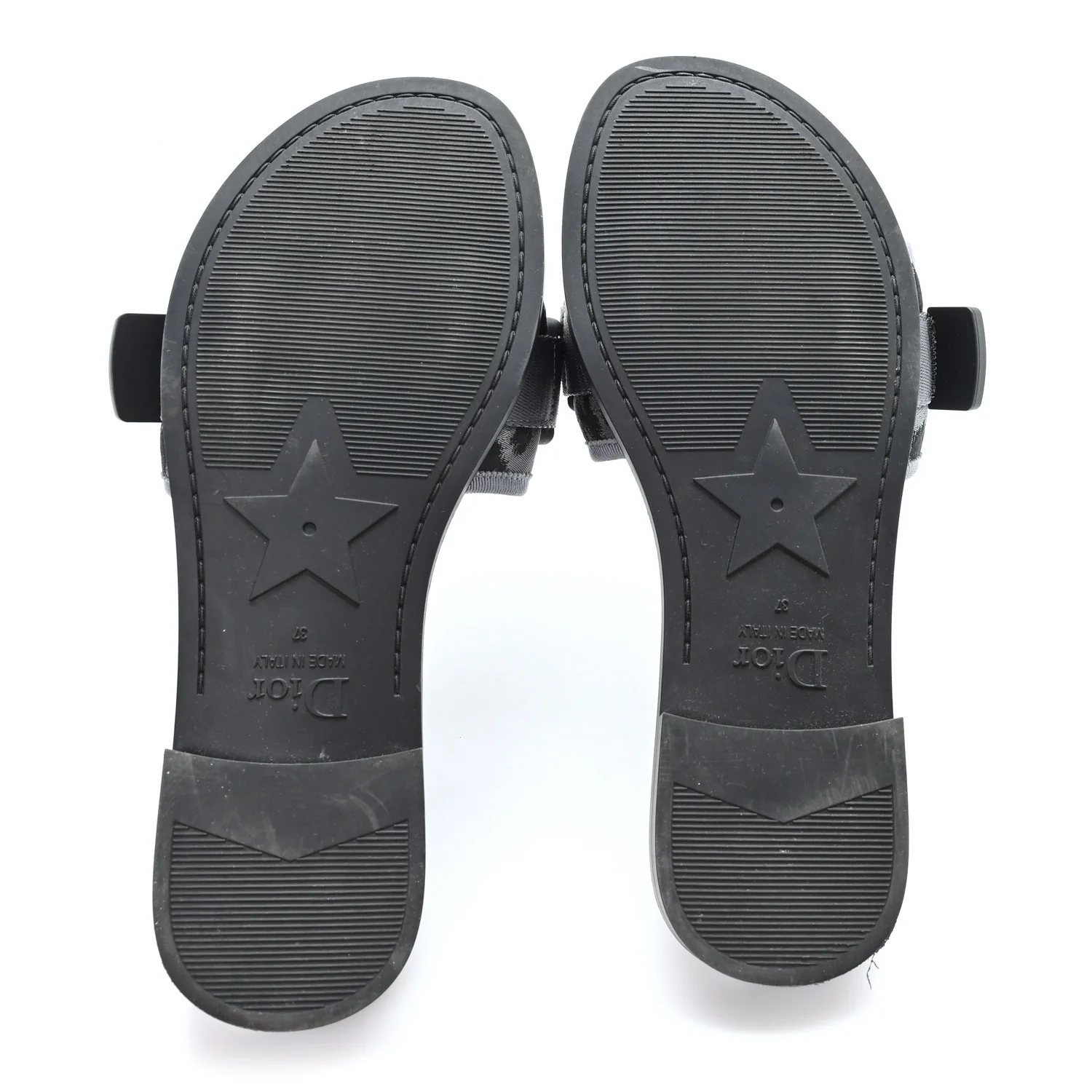 Technical Stretch Fabric Camouflage Dio(r)evolution Slide Sandals 37 Black Grey - Top Club