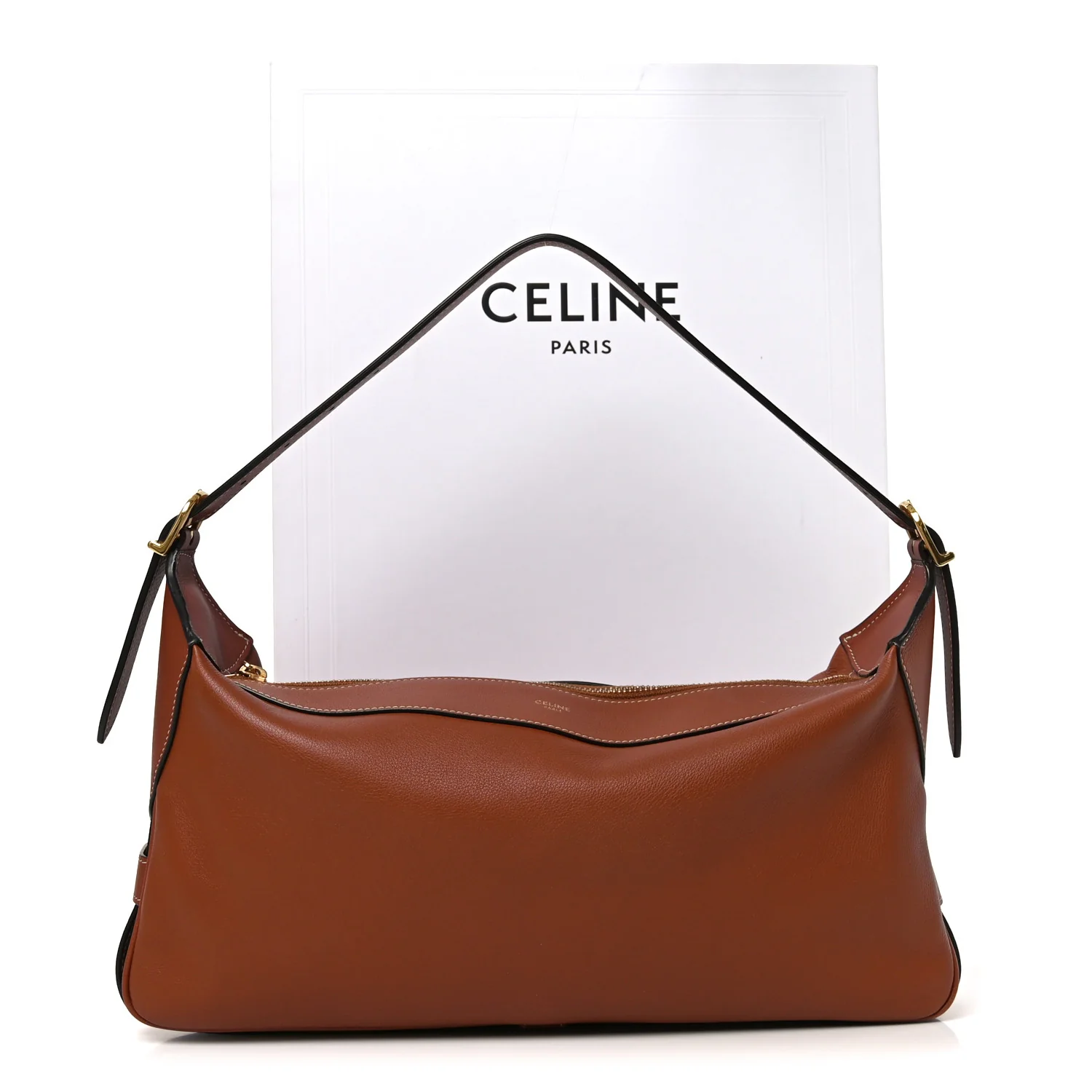 Supple Calfskin Medium Romy Shoulder Bag Tan - Top Club
