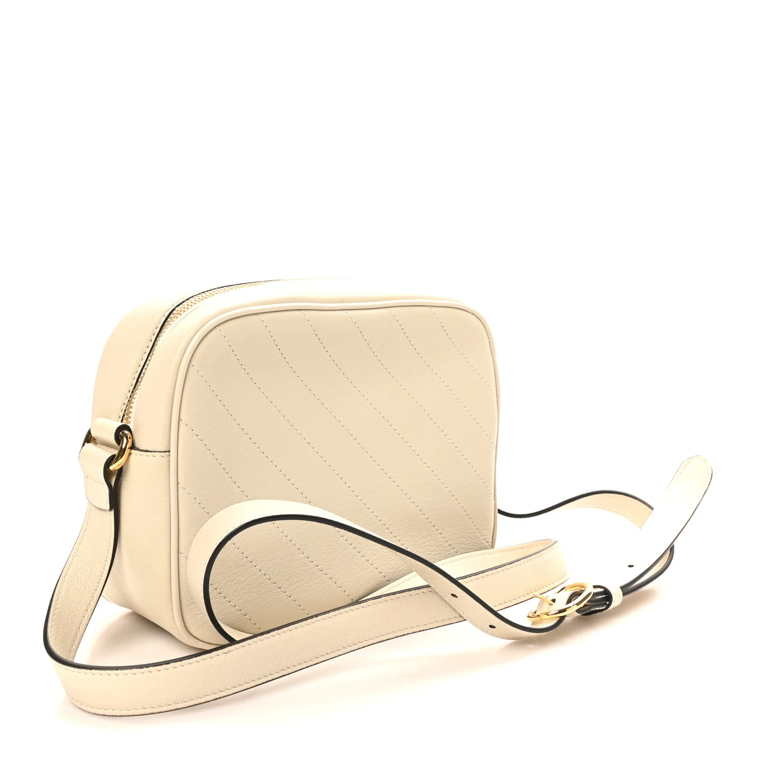Sakai Be Green Calfskin Diagonal Stitched Small Blondie Shoulder Bag Mystic White - Top Club