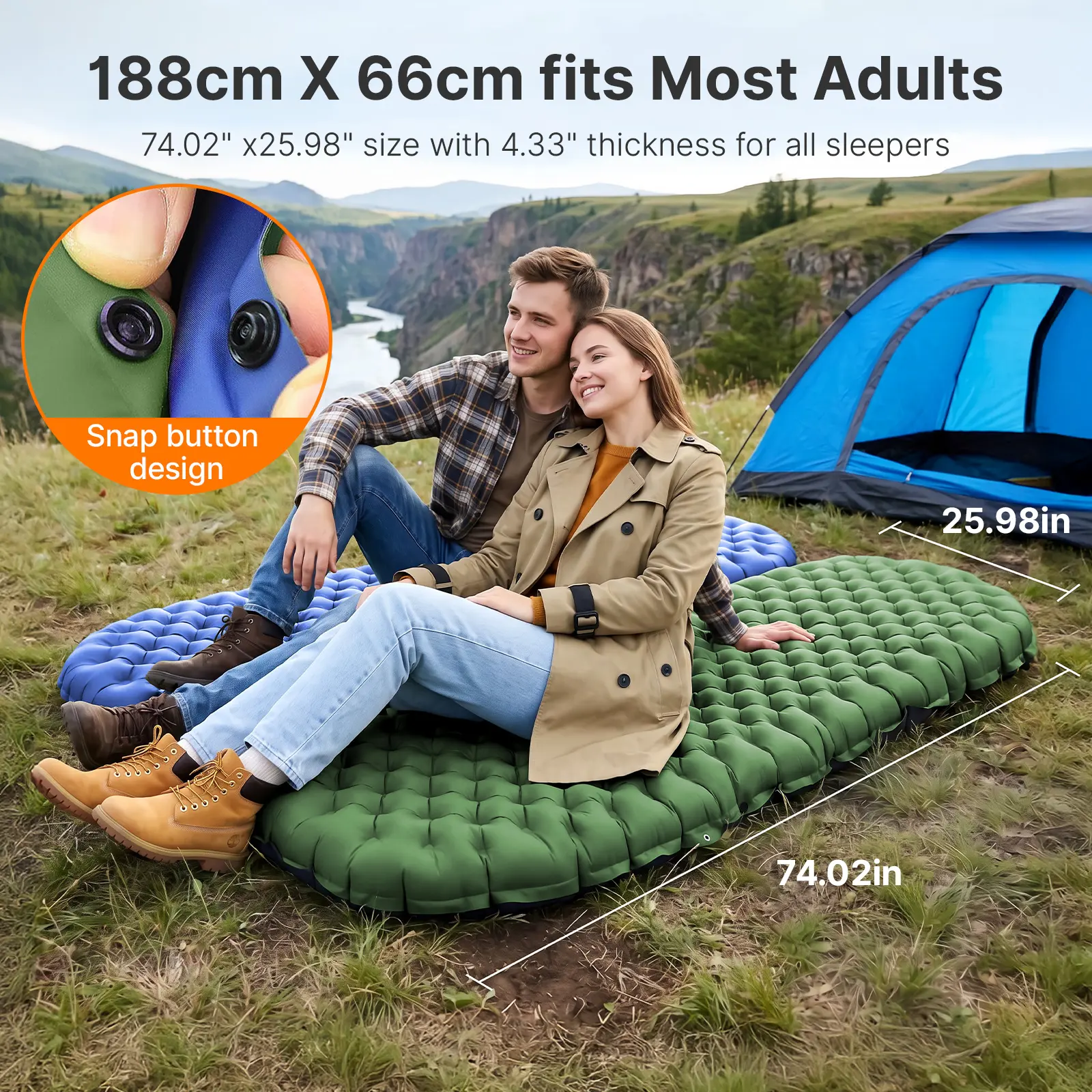OGERY Sleeping Pad for Camping, R-Value 9.0 Insulated 4 Season Sleeping Mat, 4.7