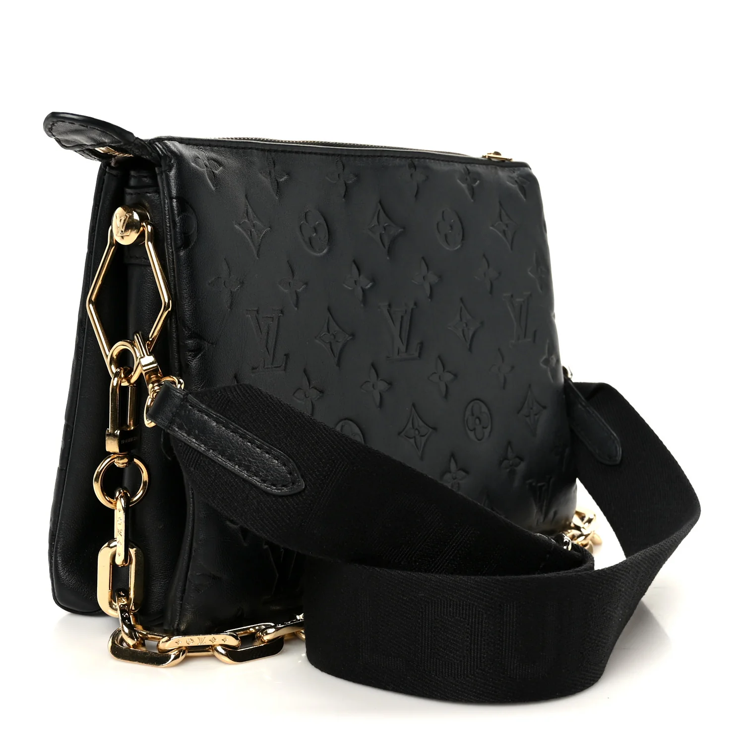 Lambskin Embossed Monogram Coussin PM Black - Top Club