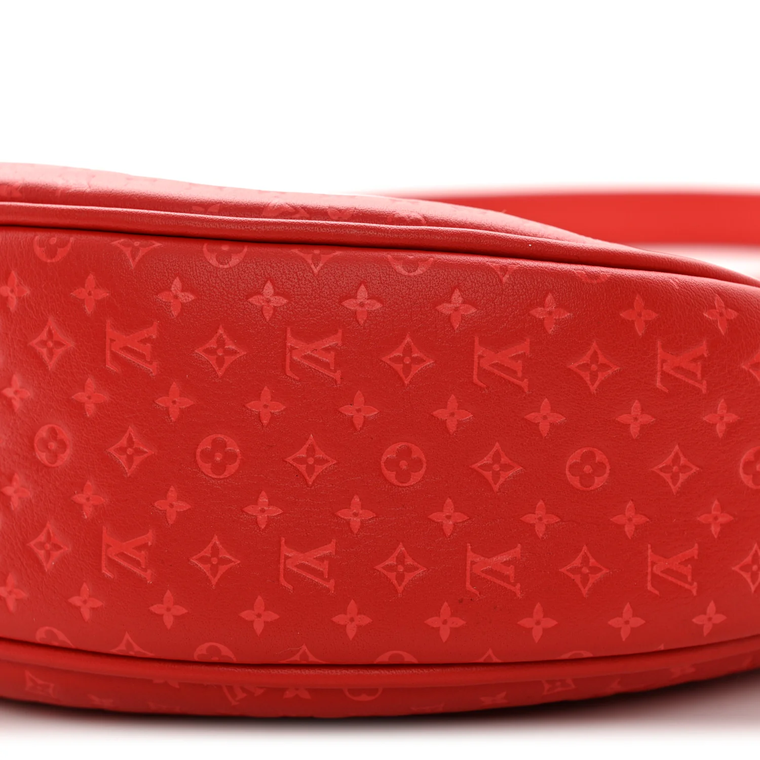 Calfskin Nanogram Embossed Loop PM Rouge - Top Club