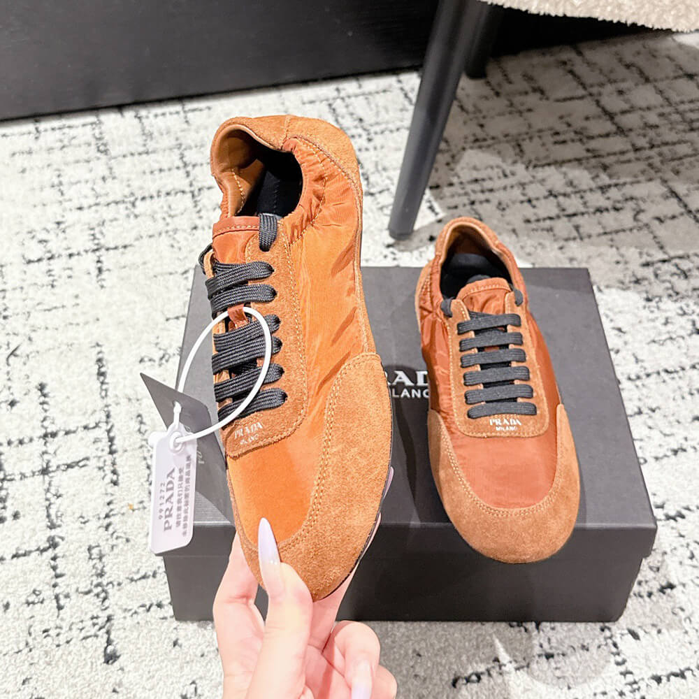 PRADA Collapse Re-Nylon and suede sneakers - Top Club
