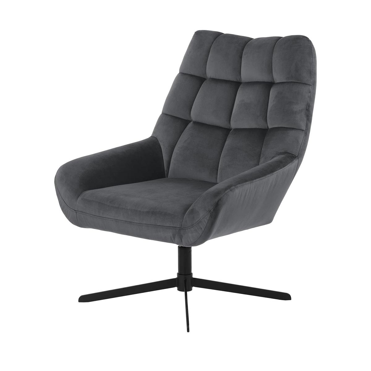 Fauteuil Niek draaibaar Donkergrijs