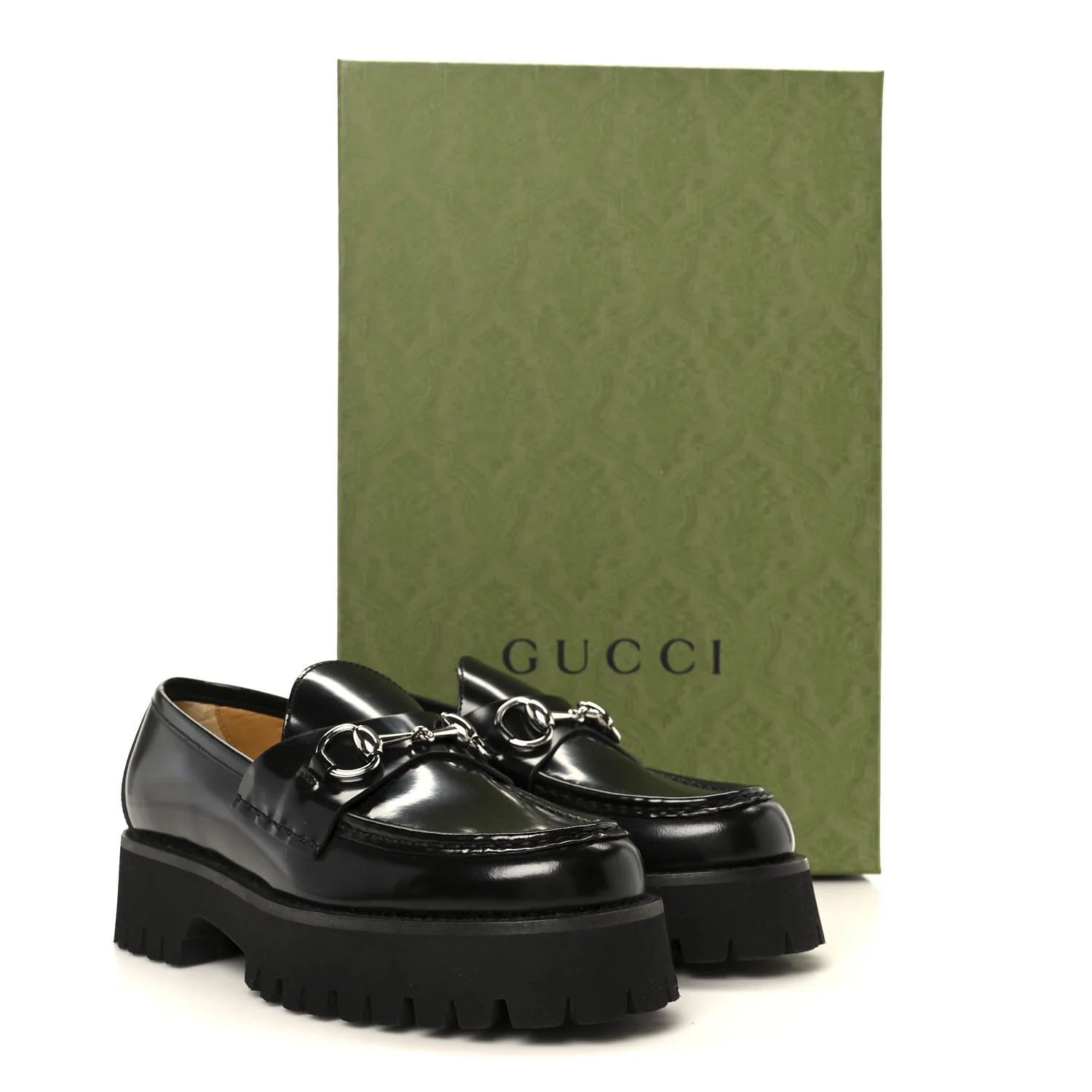 Cordovan Lux Womens Horsebit 45mm Platform Loafers 36 Black - Top Club