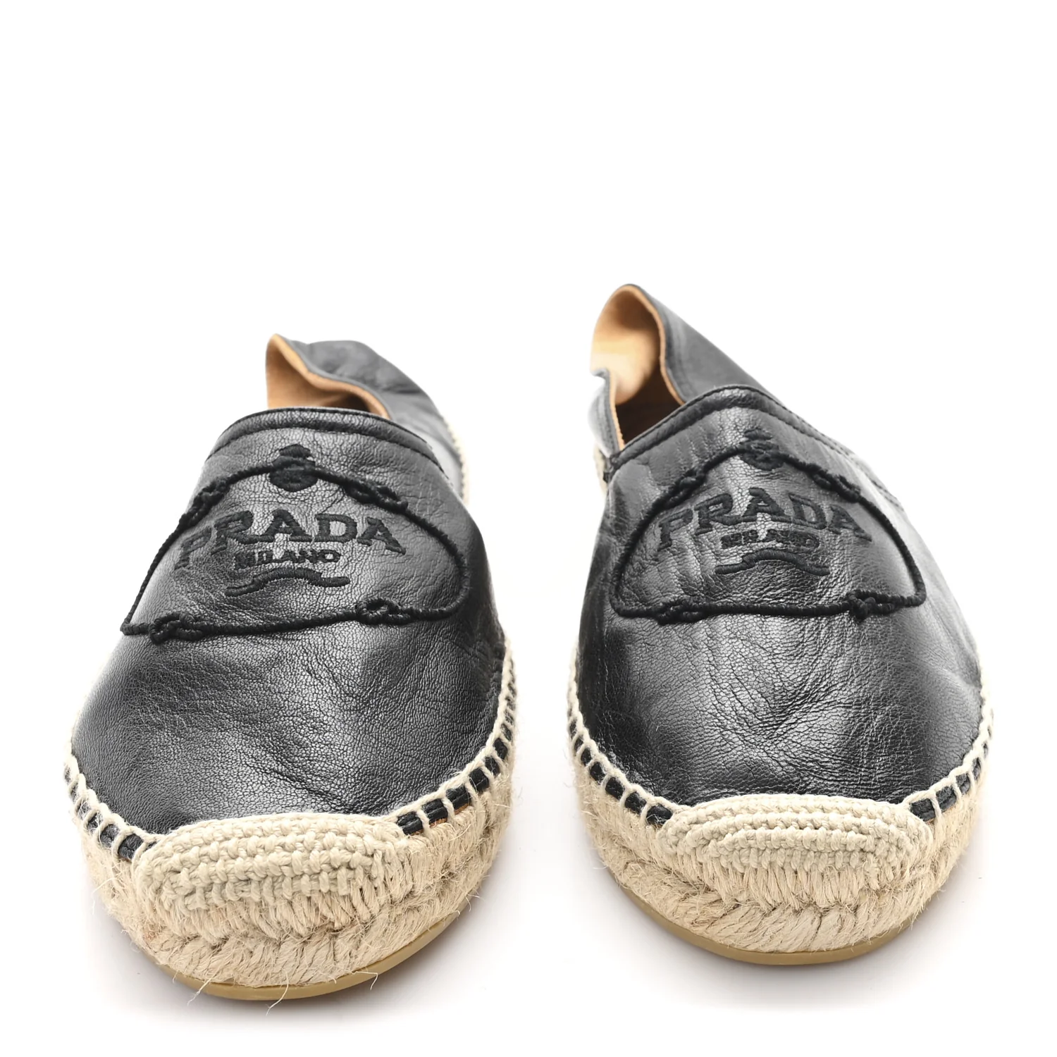 Nappa Embroidered Logo 20mm Espadrilles 39 Black - Top Club
