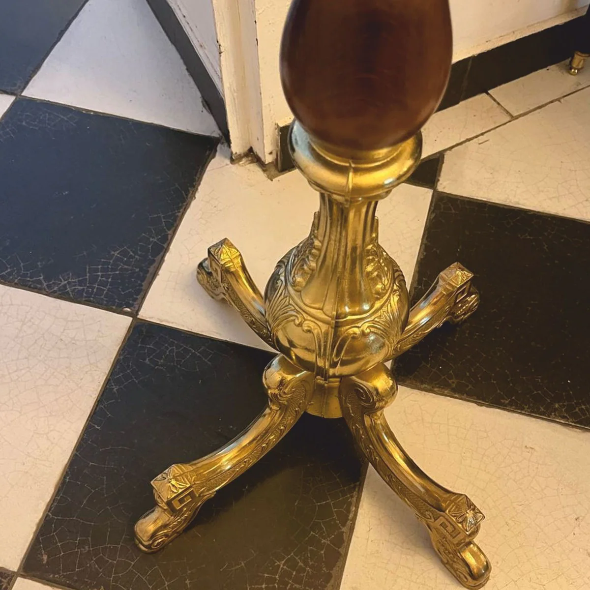 Luxury Baroque coat stand gold / dark brown H. 180 cm - Made in Italy