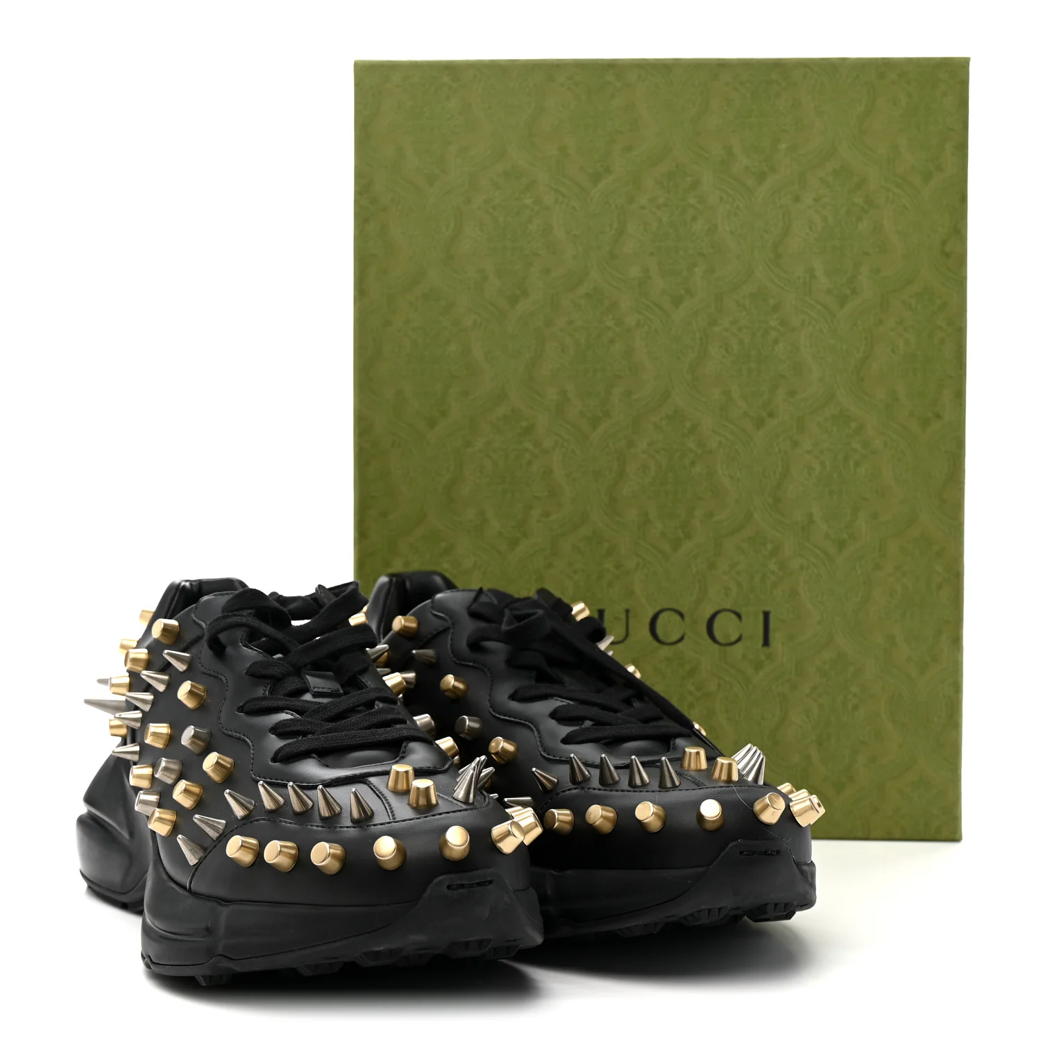 Demetra Spike Studded Mens Rhyton Sneakers 10 Black - Top Club