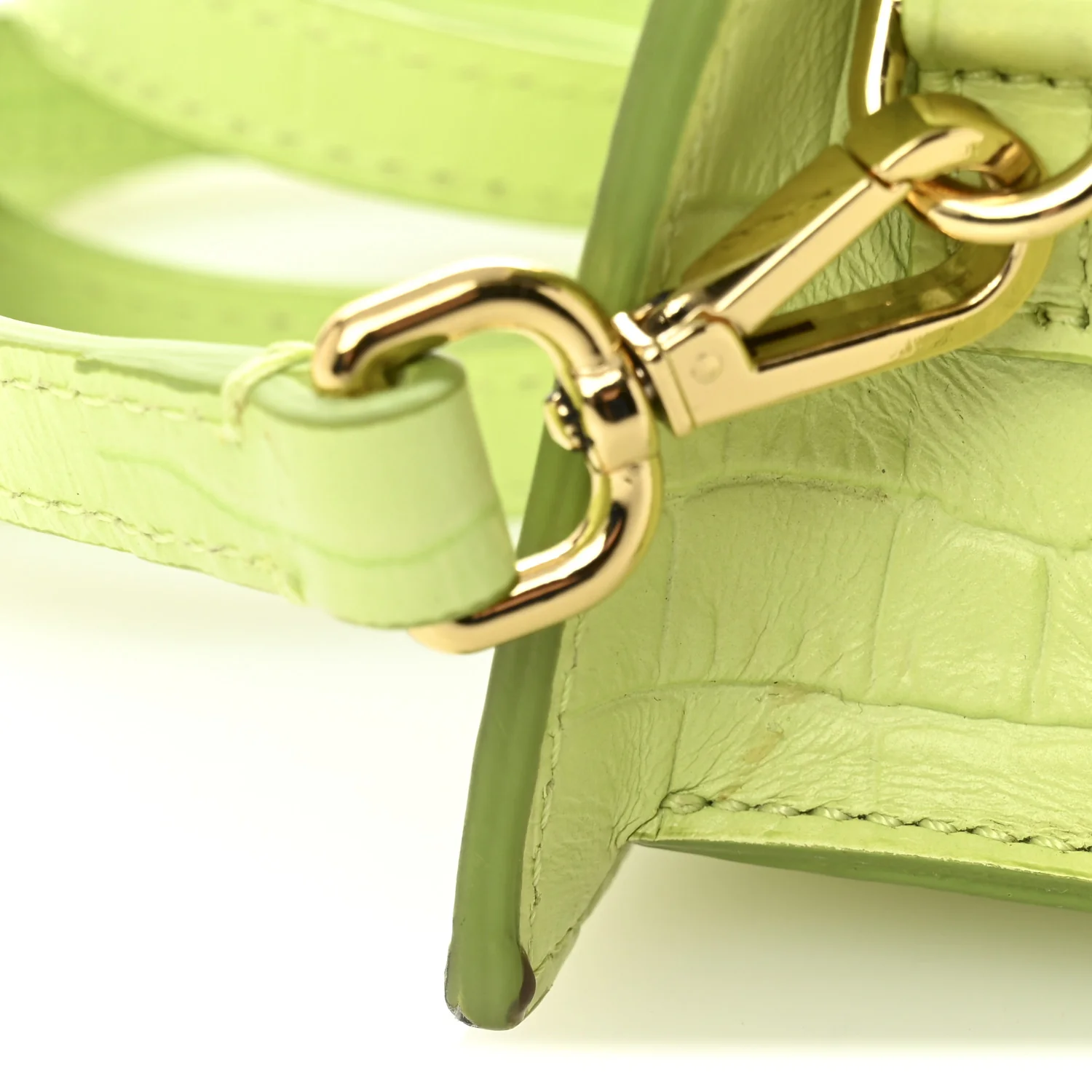 Calfskin Crocodile Embossed Le Chiquito Light Green - Top Club