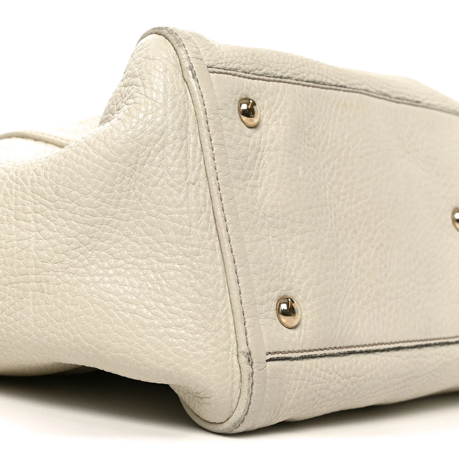 Pebbled Calfskin Medium Soho Shoulder Bag Off White - Top Club