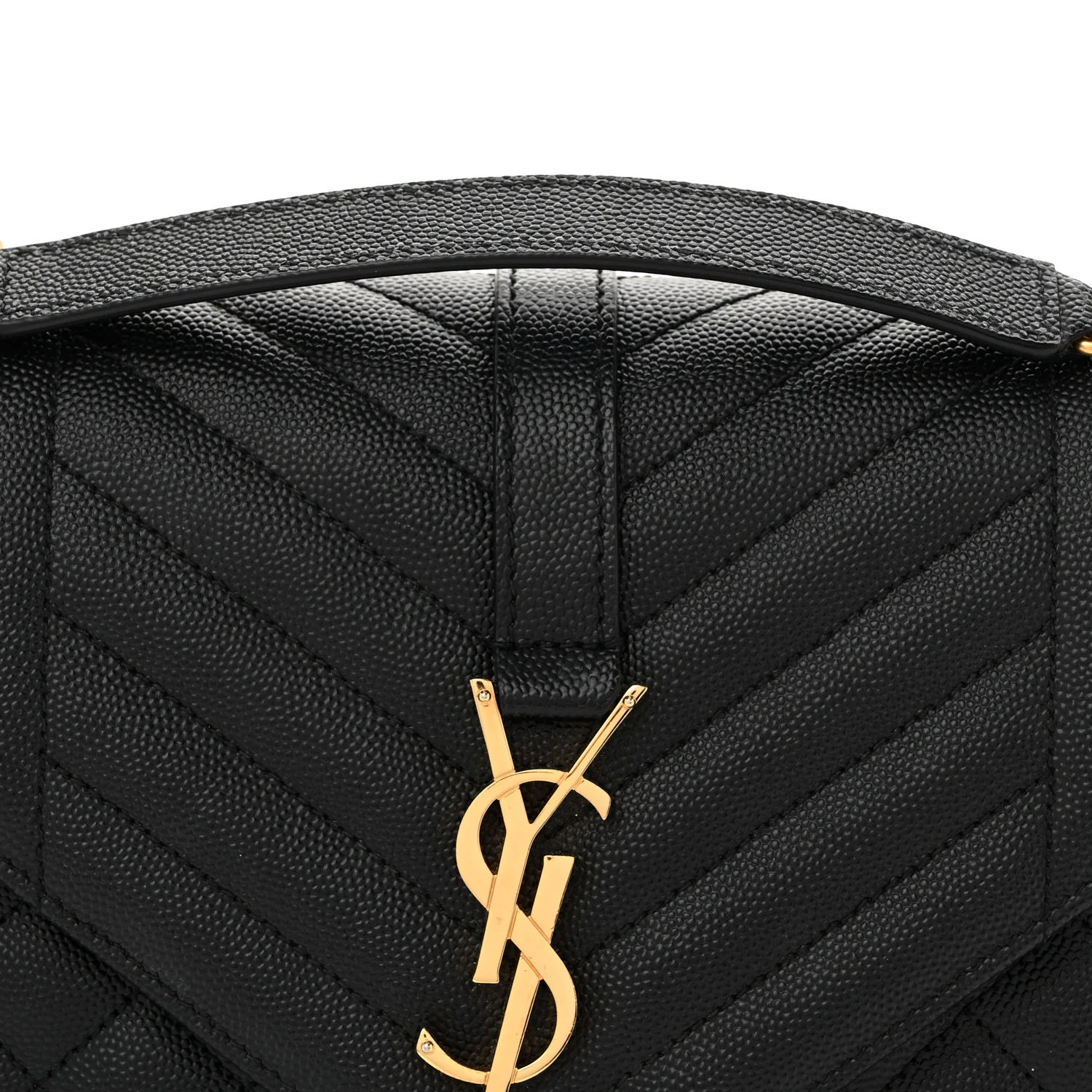 Grain De Poudre Textured Mixed Matelasse Triquilt Medium Monogram Satchel Black - Top Club