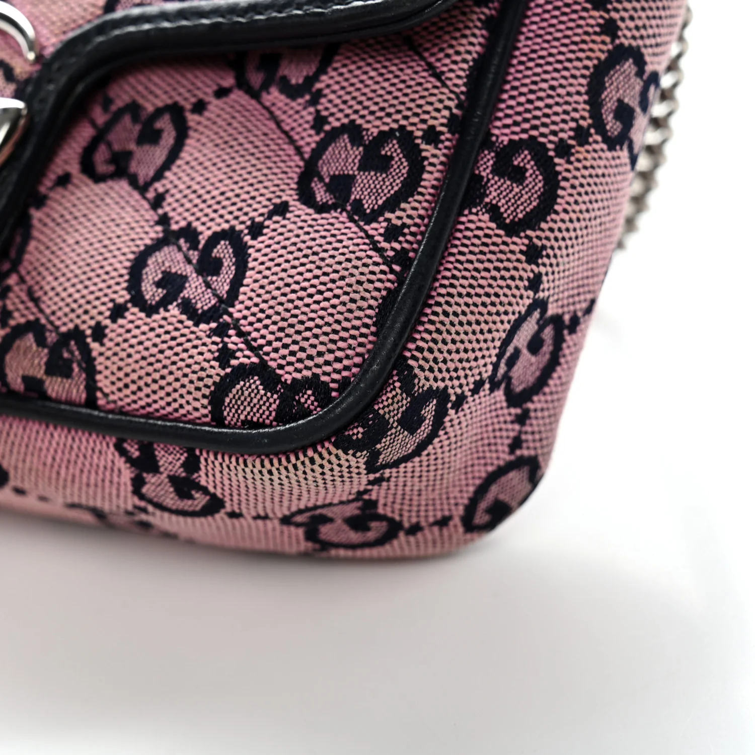 Monogram Multicolor Matelasse Diagonal Super Mini GG Marmont Shoulder Bag Pink Blue - Top Club
