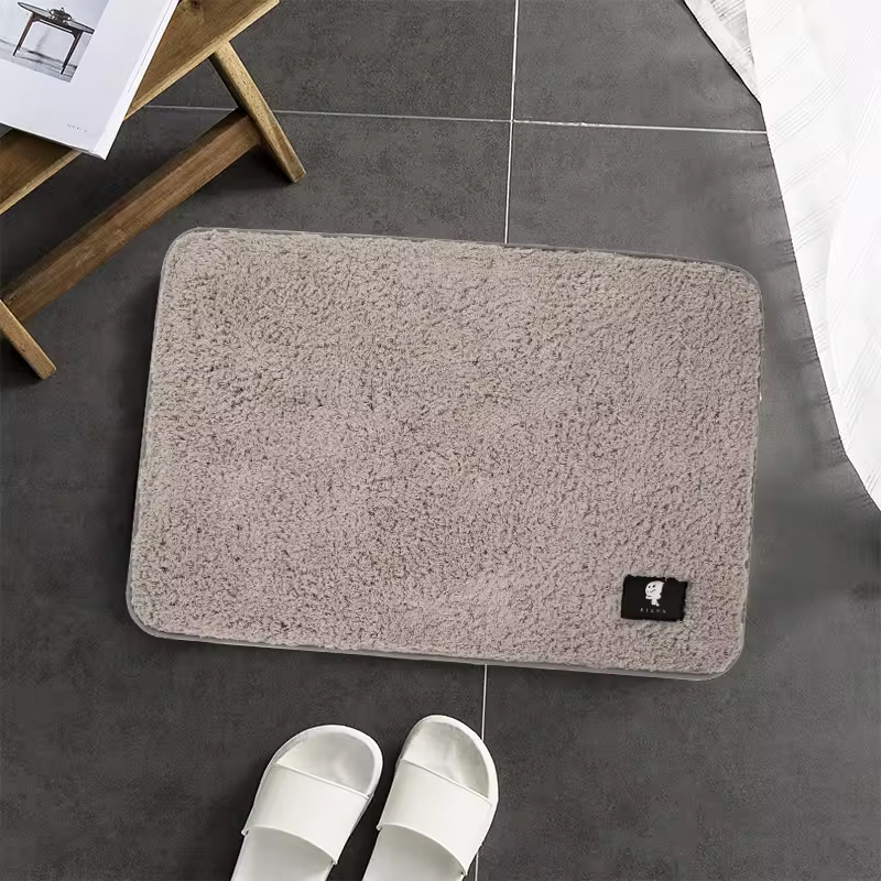 1.7cm Pile Height Polyester Water Absorbent Washable Shaggy Carpet Non-slip Door Mat Rugs Bathroom Mat