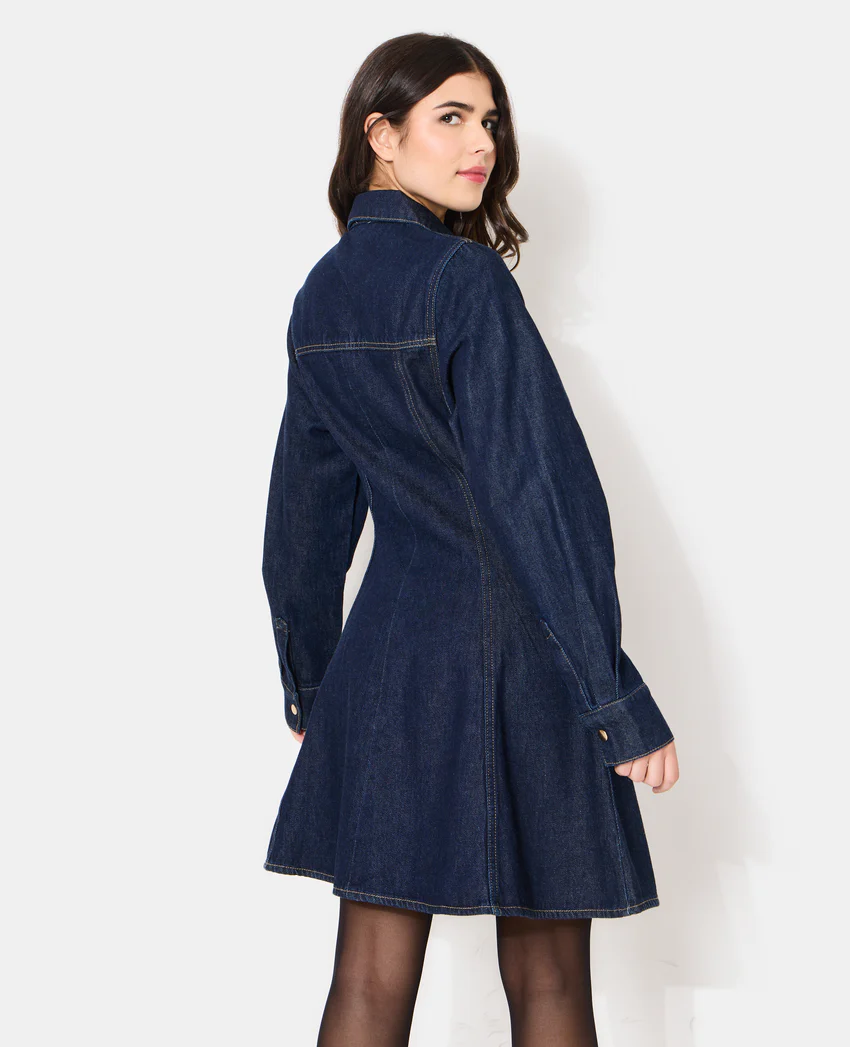 Pimkie Robe en jean courte évasée et boutonnée