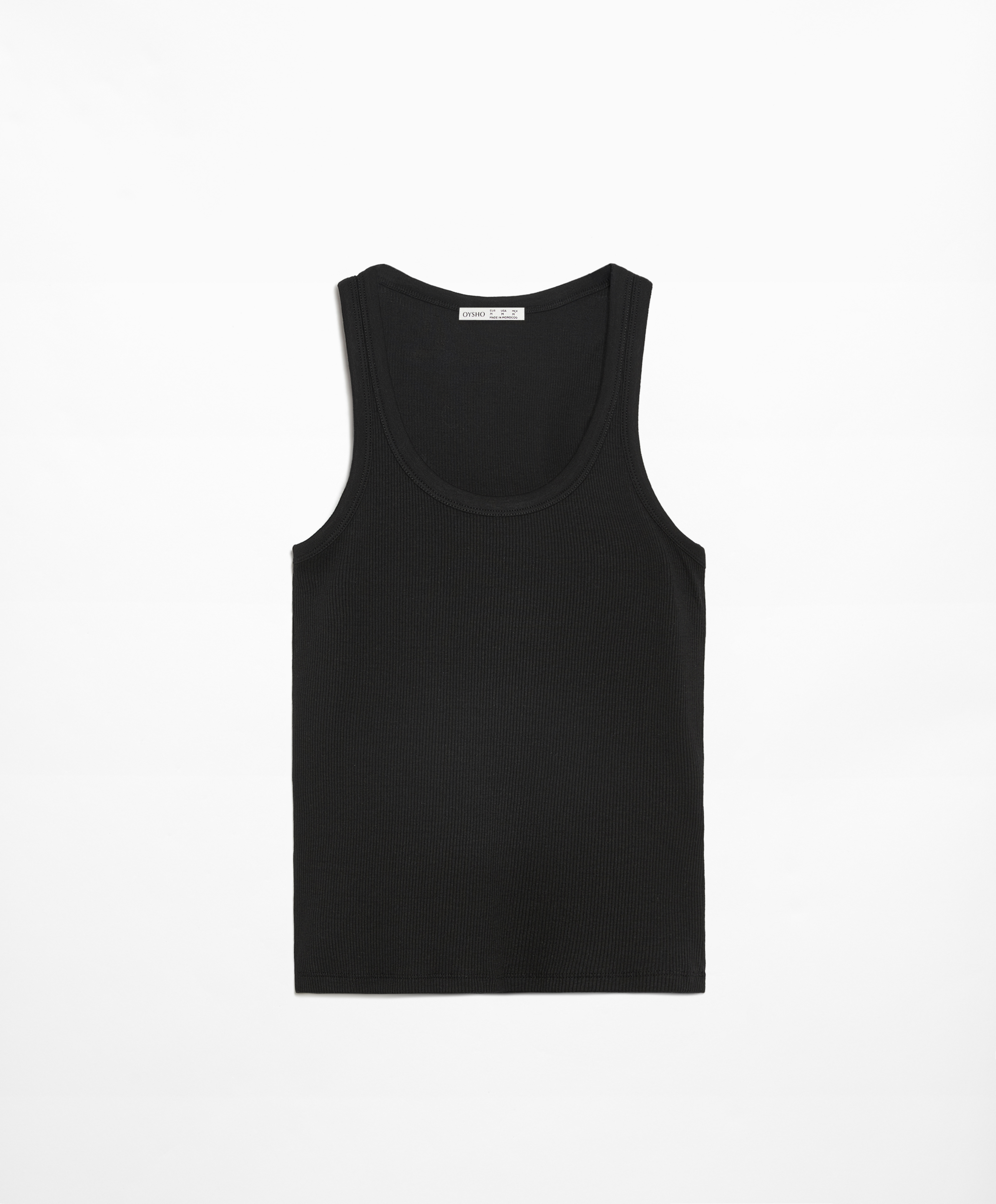 OYSHO Rib vest top with cotton and modal