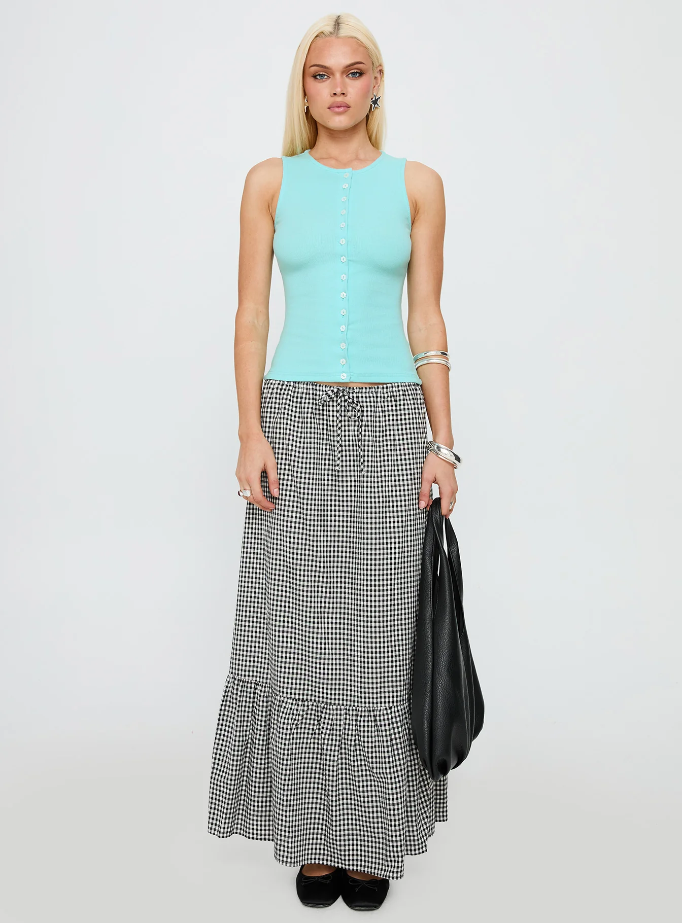 Total Angel Button Up Top Blue