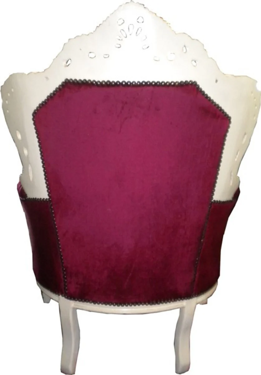 Barock Sessel King Bordeaux / Creme 85 x 85 x H. 120 cm