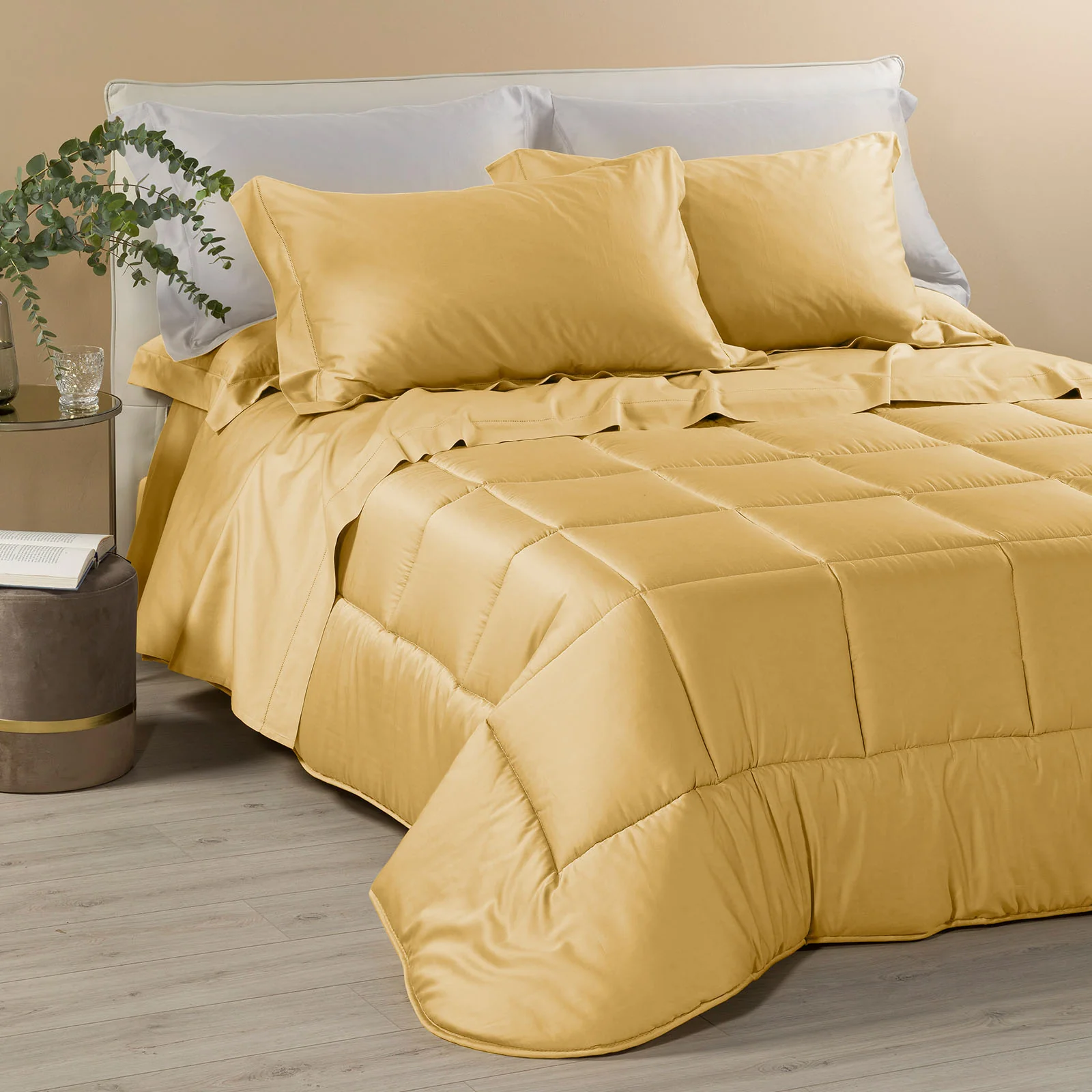 Trapunta In Raso Di Cotone Raso Matrimoniale Gold Dreaming