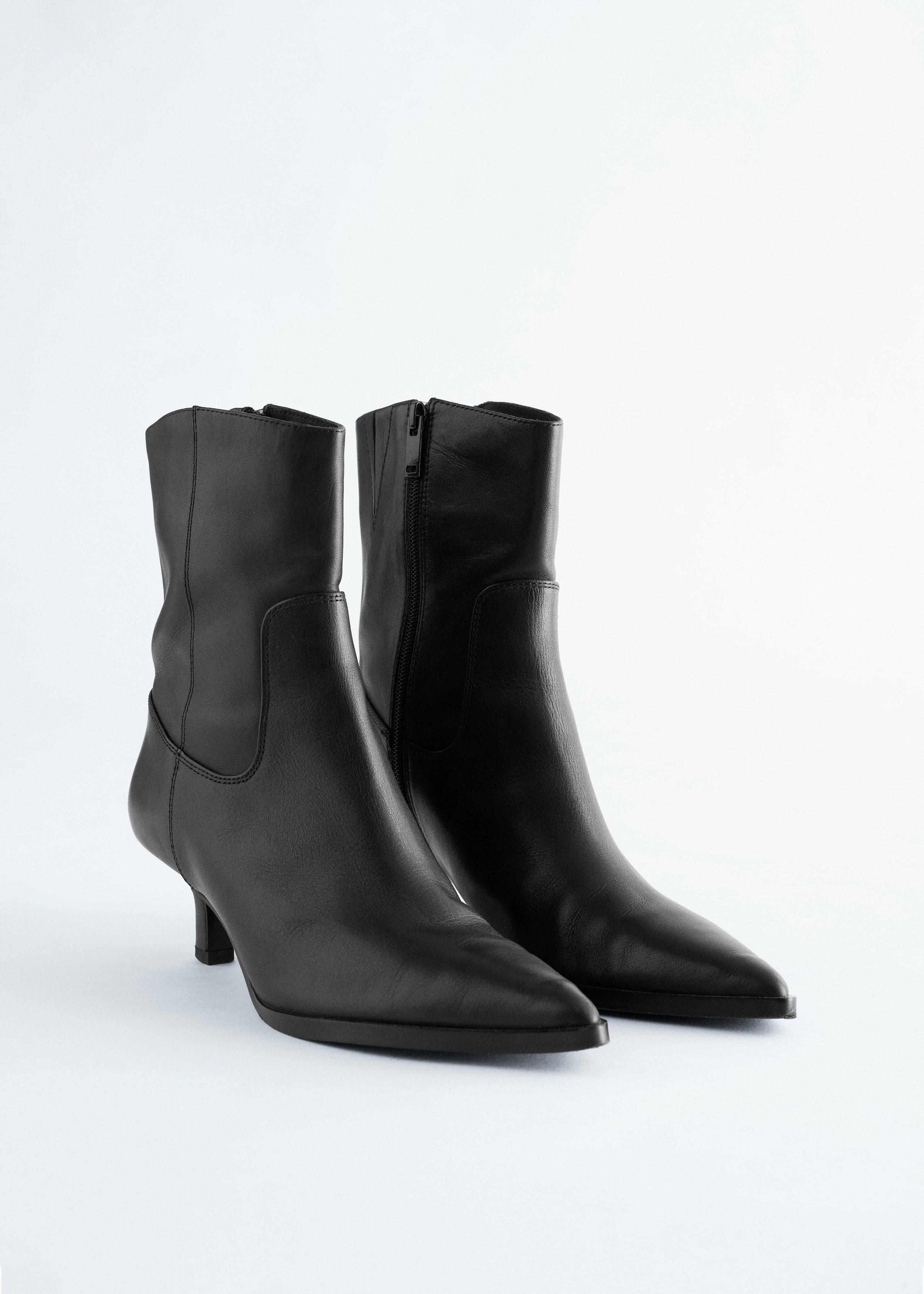 & Other Stories KITTEN HEEL LEATHER ANKLE BOOTS