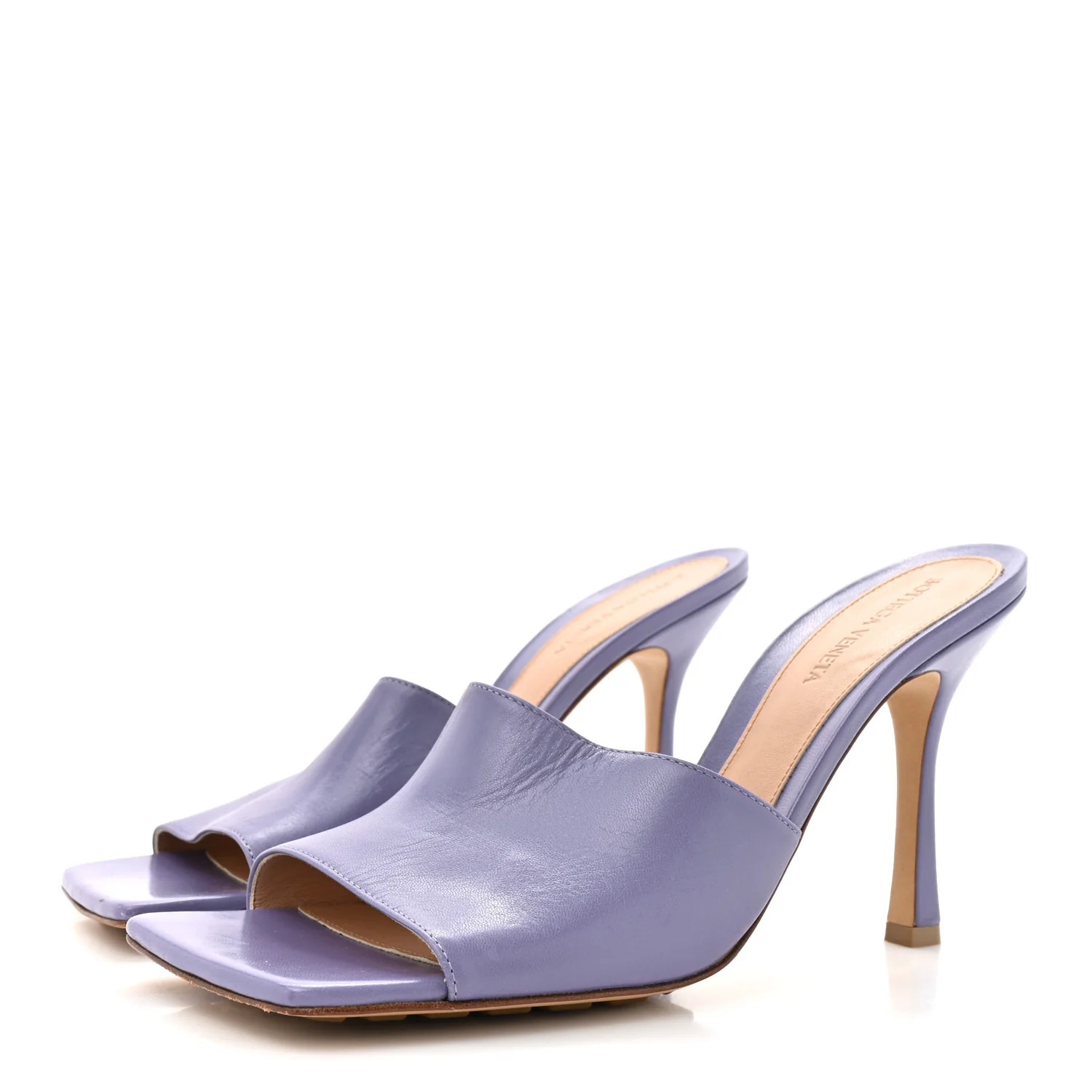 Lambskin Stretch Mule Sandals 41 Lavender - Top Club