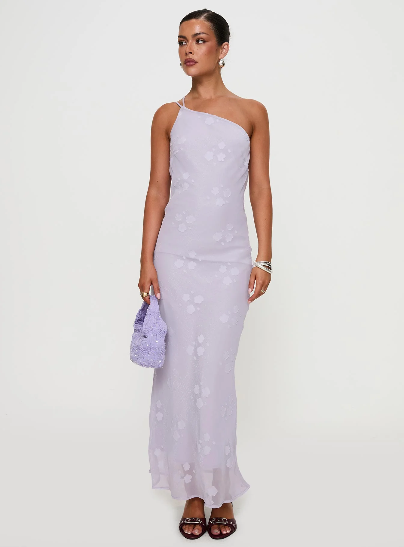 Jazmira One Shoulder Maxi Dress Lilac