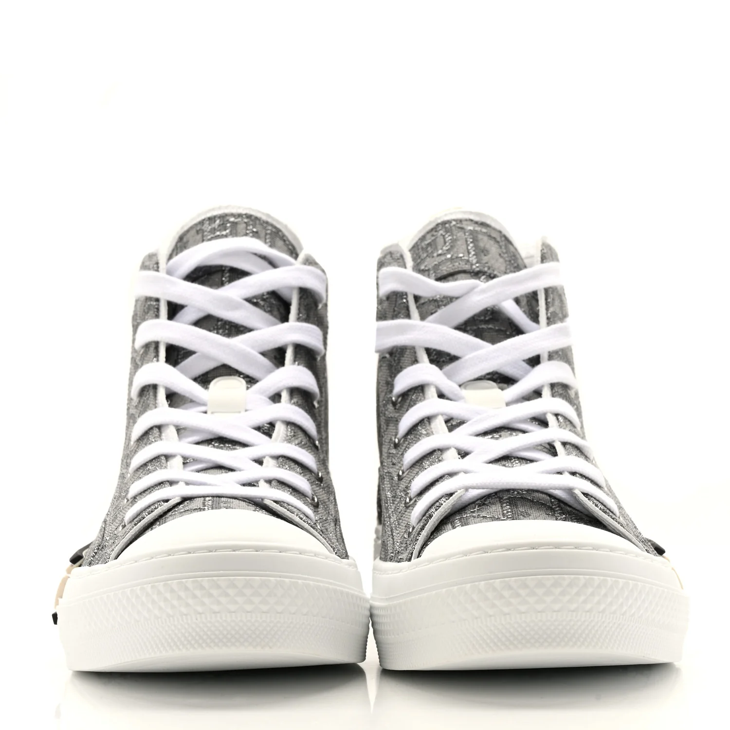 Metallic Oblique Jacquard Mens B23 High Top Sneakers 42 Grey - Top Club