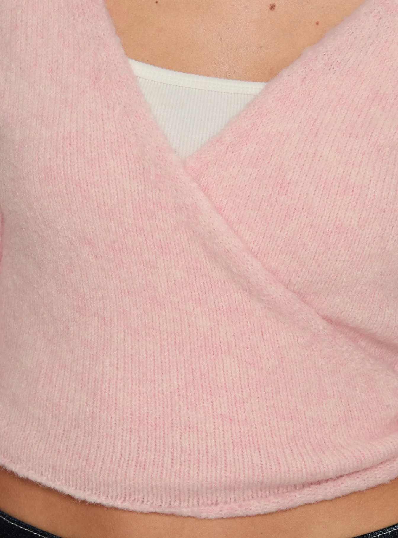 Tonee Wrap Knit Cardigan Pink