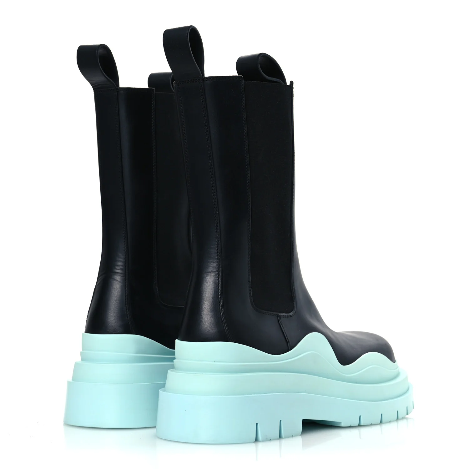 Calfskin Womens The Tire Chelsea Boots 39 Black Flannel - Top Club