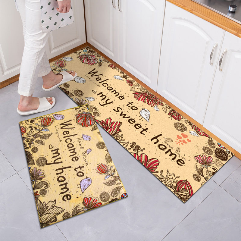 Non Slip Washable Absorbent Kitchen Mats Woven Kitchen Runner Rug Floor Mats Laundry Room Hallway Kitchen Rugs and Mats（10 pcs）
