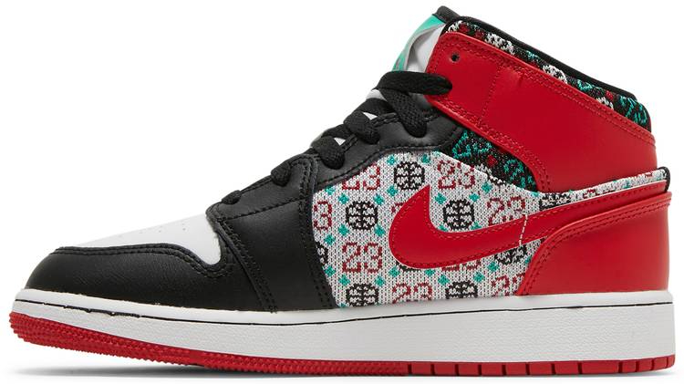 Air Jordan 1 Mid SE GS  Ugly Christmas Sweater  DM1208-150 - Sneaker Replica Workshop