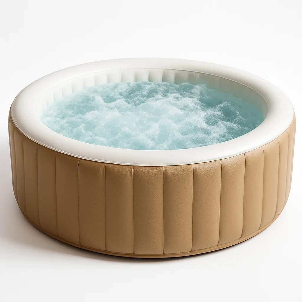 Inflatable whirlpool 196x196x71 cm 4-seater round beige/white kyqEnLz310nC