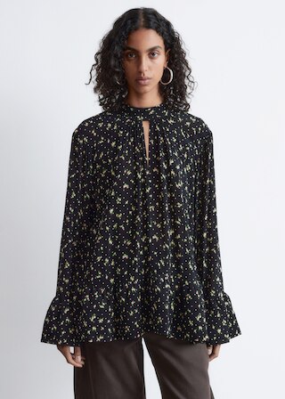 & Other Stories FRILLED STAND-COLLAR BLOUSE