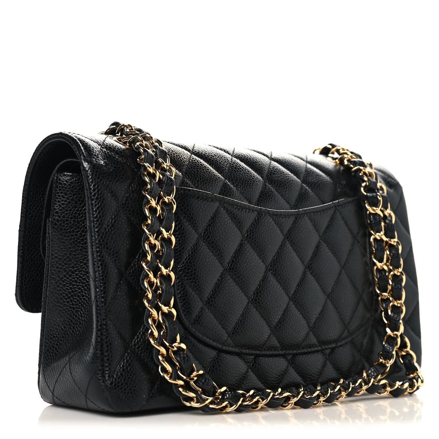 Caviar Quilted Medium Double Flap Black - Top Club